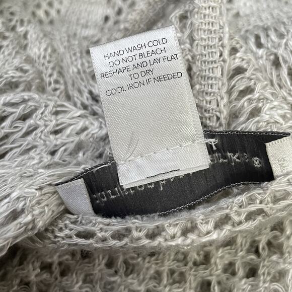 Crochet Drape Vest Size Small Gray Open Knit Sleeveless Cardigan Duster Fairy - Picture 8 of 10